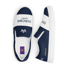 Load image into Gallery viewer, OVRCMR Dist. Slip-On canvas sneakers (navy-blue/white)
