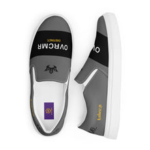 Load image into Gallery viewer, OVRCMR Dist. Slip-on canvas sneakers (asphalt/black)
