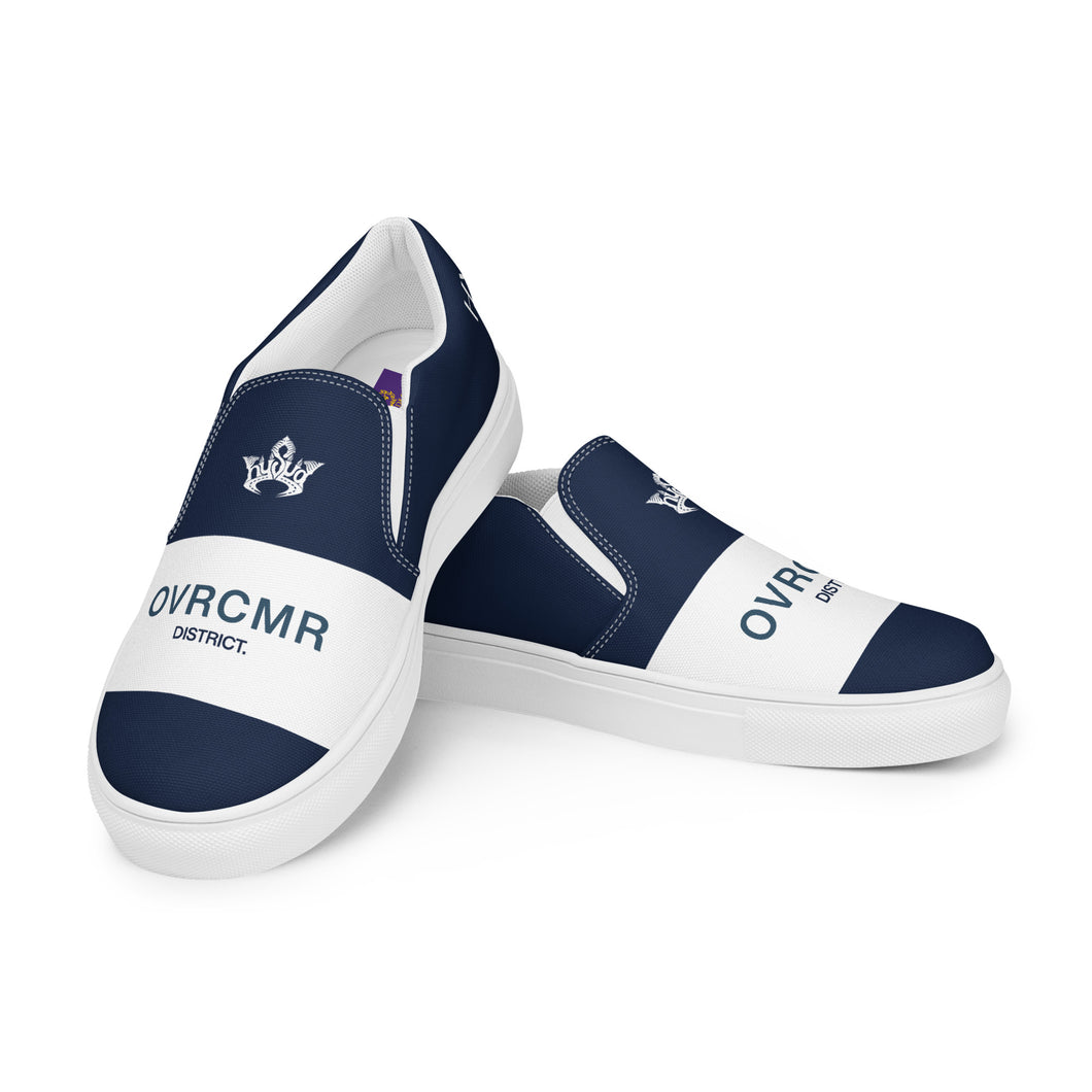 OVRCMR Dist. Slip-On canvas sneakers (navy-blue/white)