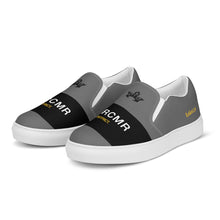 Load image into Gallery viewer, OVRCMR Dist. Slip-on canvas sneakers (asphalt/black)
