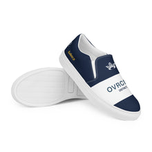 Load image into Gallery viewer, OVRCMR Dist. Slip-On canvas sneakers (navy-blue/white)
