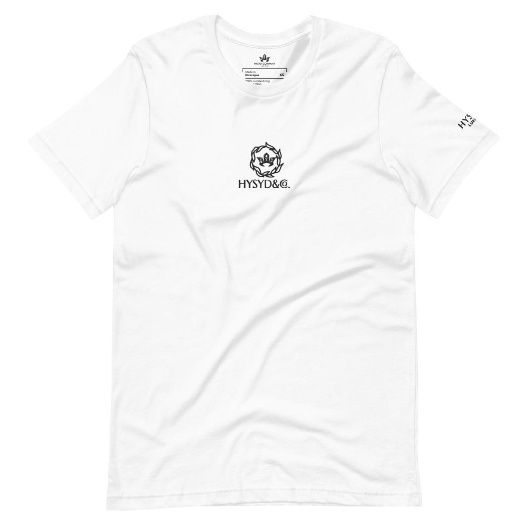 Hysyd & Co Classic Embroidered Tee (white/black thread)